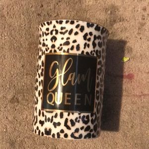 A makeup brush holder